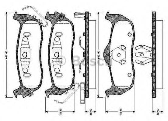 BOSCH 0986TB2966 Комплект гальмівних колодок, дискове гальмо