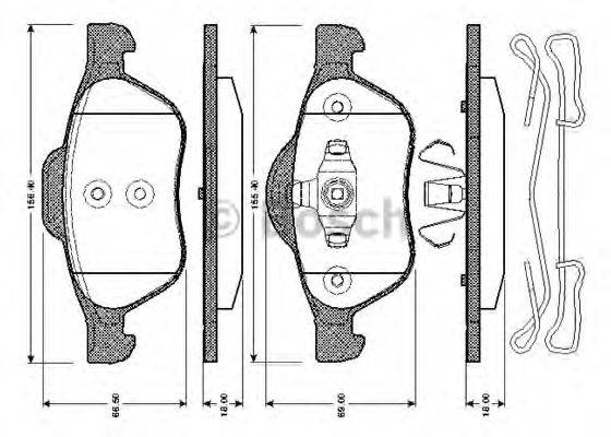 BOSCH 0986TB3067 Комплект гальмівних колодок, дискове гальмо