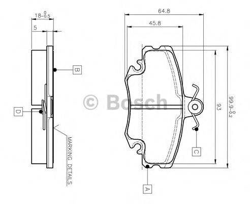 BOSCH 0986TB2005 Комплект гальмівних колодок, дискове гальмо