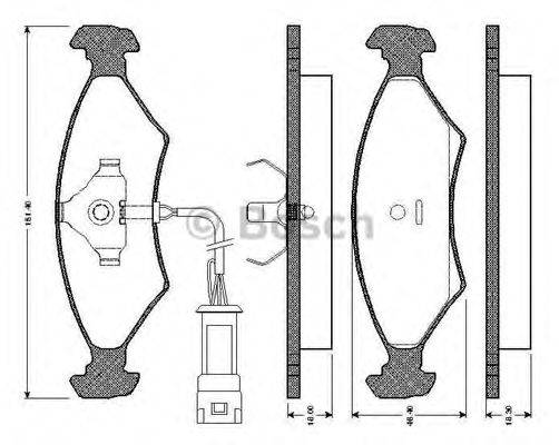 BOSCH 0986TB2068 Комплект гальмівних колодок, дискове гальмо