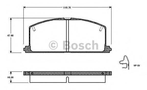 BOSCH 0986TB2086 Комплект гальмівних колодок, дискове гальмо