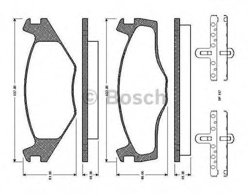 BOSCH 0986TB2089 Комплект гальмівних колодок, дискове гальмо