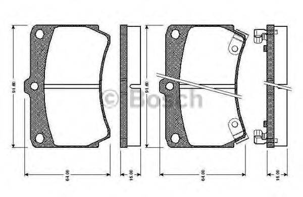 BOSCH 0986TB2107 Комплект гальмівних колодок, дискове гальмо