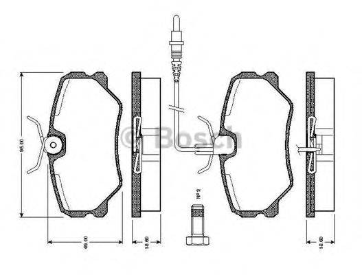 BOSCH 0986TB2135 Комплект гальмівних колодок, дискове гальмо