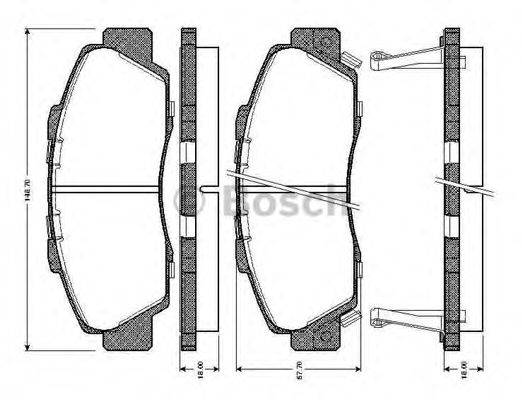 BOSCH 0986TB2193 Комплект гальмівних колодок, дискове гальмо