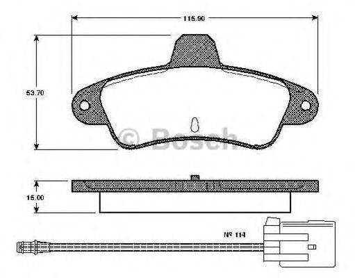 BOSCH 0986TB2242 Комплект гальмівних колодок, дискове гальмо