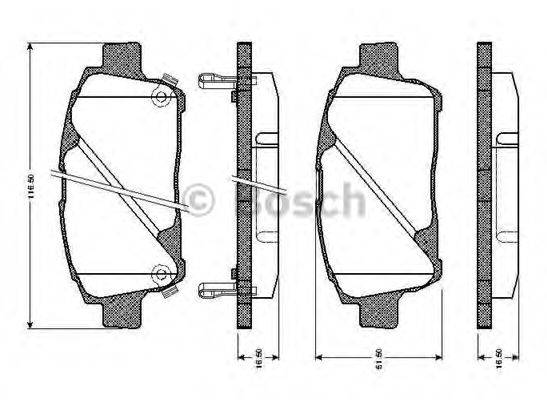 BOSCH 0986TB2367 Комплект гальмівних колодок, дискове гальмо