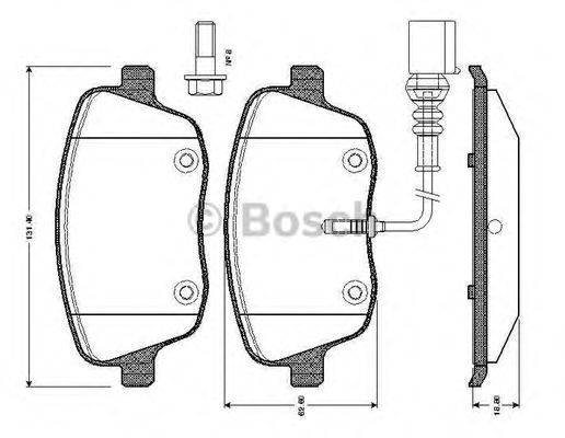 BOSCH 0986TB2382 Комплект гальмівних колодок, дискове гальмо