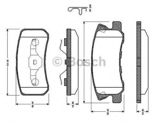 BOSCH 0986TB2385 Комплект гальмівних колодок, дискове гальмо