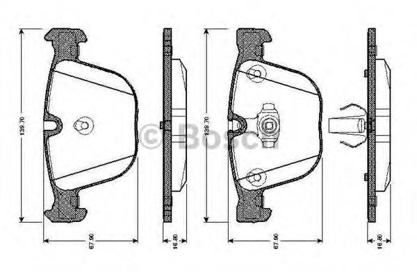 BOSCH 0986TB2422 Комплект гальмівних колодок, дискове гальмо