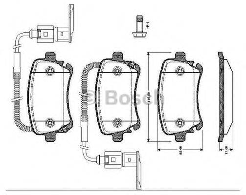 BOSCH 0986TB2425 Комплект гальмівних колодок, дискове гальмо