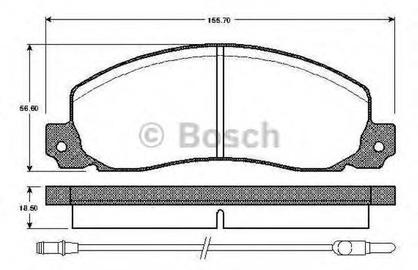 BOSCH 0986TB2554 Комплект гальмівних колодок, дискове гальмо