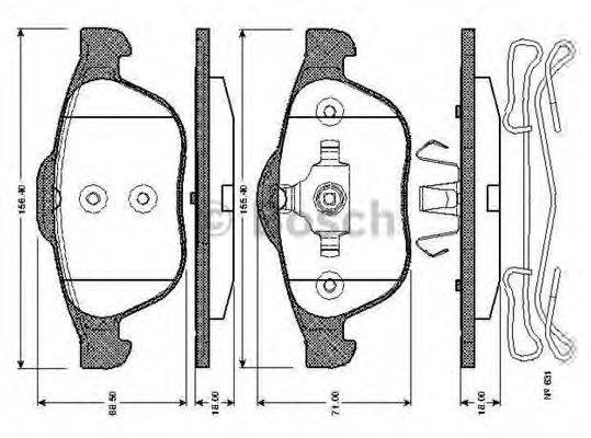 BOSCH 0986TB2831 Комплект гальмівних колодок, дискове гальмо