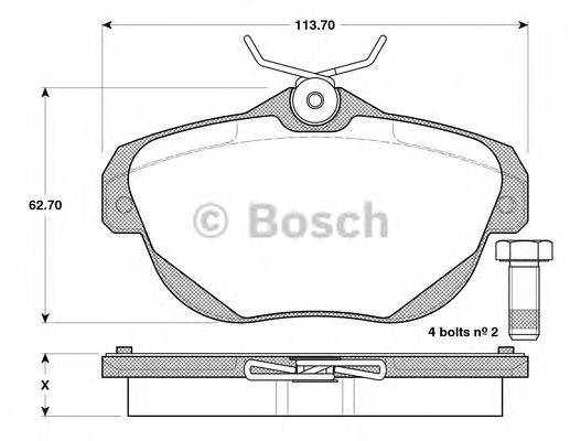 BOSCH 0986TB3131 Комплект гальмівних колодок, дискове гальмо