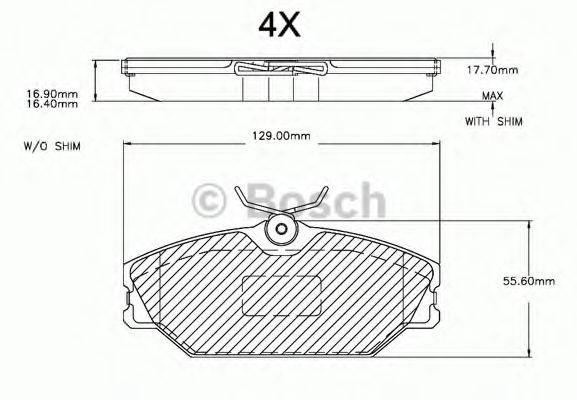 BOSCH F03A150015 Комплект гальмівних колодок, дискове гальмо