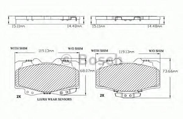 BOSCH F03B150005 Комплект гальмівних колодок, дискове гальмо