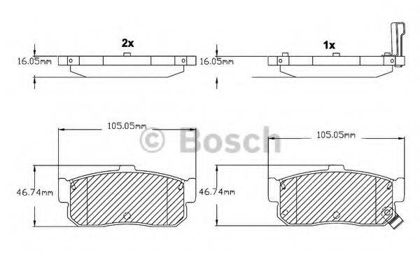 BOSCH F03B150019 Комплект гальмівних колодок, дискове гальмо