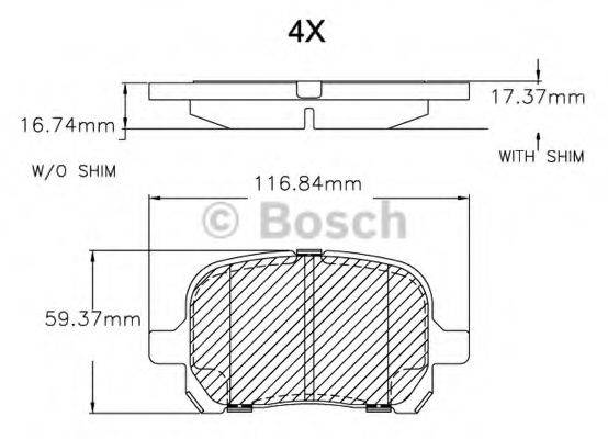 BOSCH F03B150048 Комплект гальмівних колодок, дискове гальмо