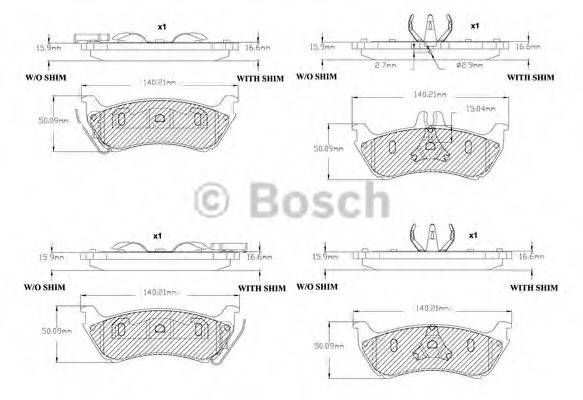 BOSCH F03B150090 Комплект гальмівних колодок, дискове гальмо