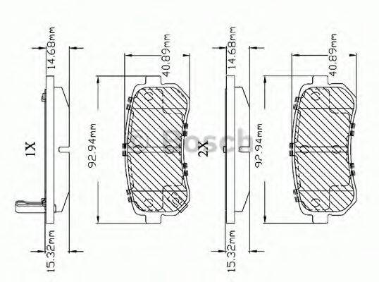 BOSCH F03B150161 Комплект гальмівних колодок, дискове гальмо