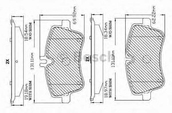 BOSCH F03B150306 Комплект гальмівних колодок, дискове гальмо