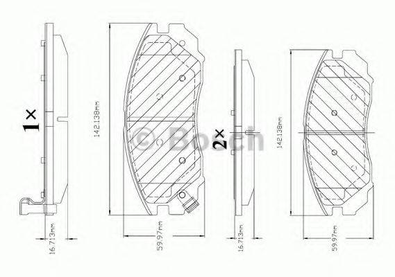 BOSCH F03B150334 Комплект гальмівних колодок, дискове гальмо