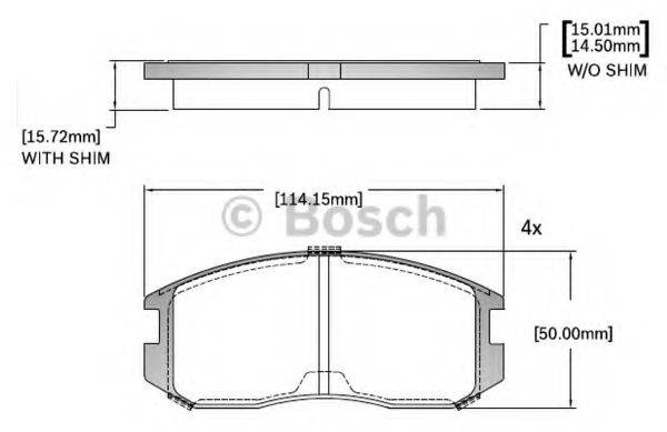 BOSCH F03B150412 Комплект гальмівних колодок, дискове гальмо