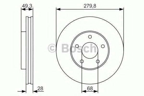 BOSCH 0986479R90 гальмівний диск