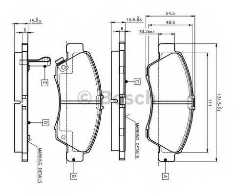 BOSCH 0986TB2233 Комплект гальмівних колодок, дискове гальмо