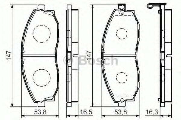 BOSCH 0986495065 Комплект гальмівних колодок, дискове гальмо