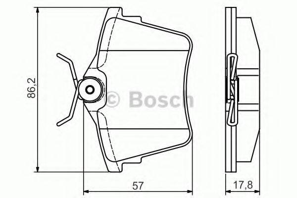 BOSCH 0986495090 Комплект гальмівних колодок, дискове гальмо