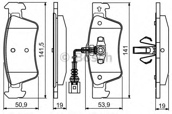 BOSCH 0986495115 Комплект гальмівних колодок, дискове гальмо