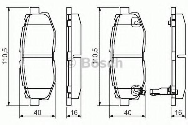 BOSCH 0986495135 Комплект гальмівних колодок, дискове гальмо