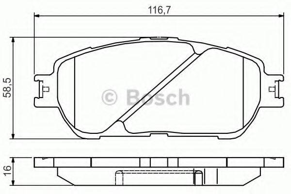 BOSCH 0986495160 Комплект гальмівних колодок, дискове гальмо