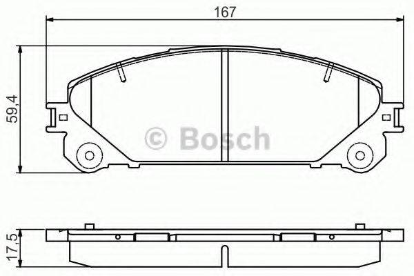 BOSCH 0986495169 Комплект гальмівних колодок, дискове гальмо