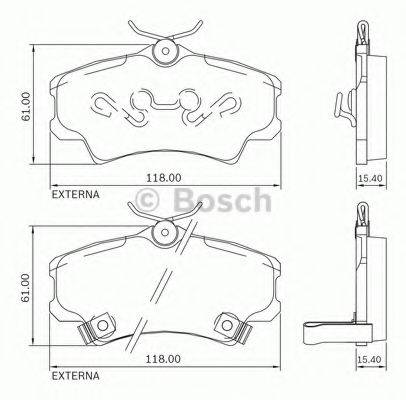 BOSCH 0986BB0715 Комплект гальмівних колодок, дискове гальмо