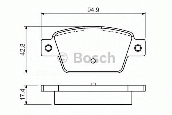 BOSCH 0986494536 Комплект гальмівних колодок, дискове гальмо