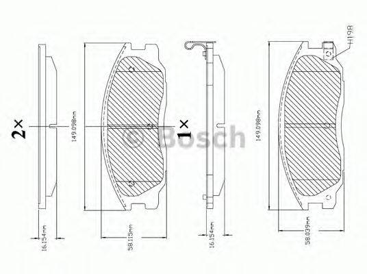 BOSCH F03B150304 Комплект гальмівних колодок, дискове гальмо