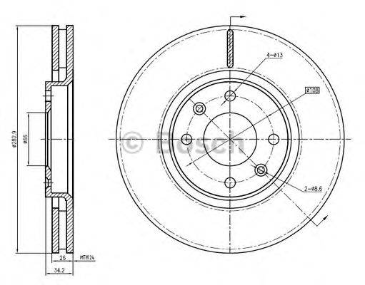 BOSCH 0986BB4333 гальмівний диск