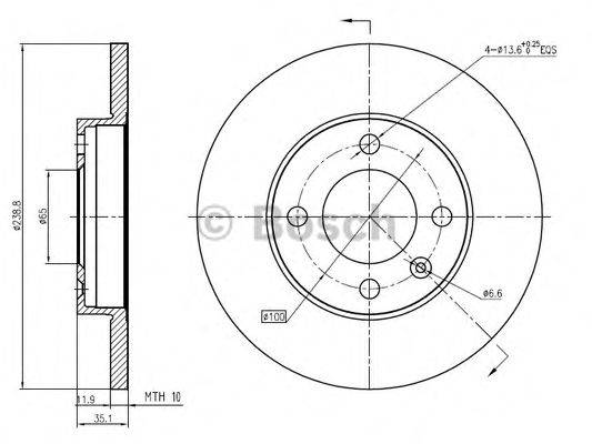 BOSCH 0986BB4353 гальмівний диск