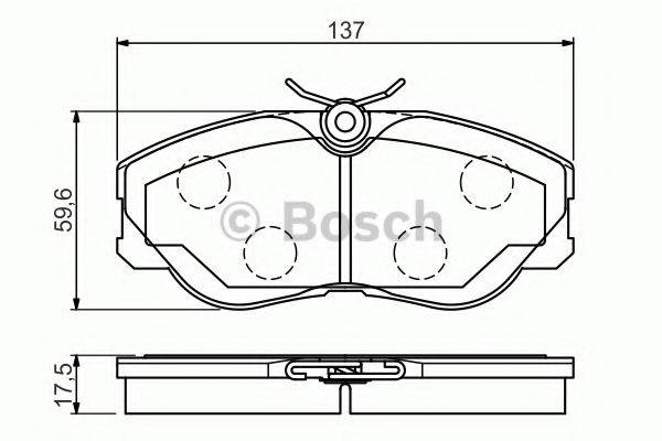 BOSCH 0986494545 Комплект гальмівних колодок, дискове гальмо