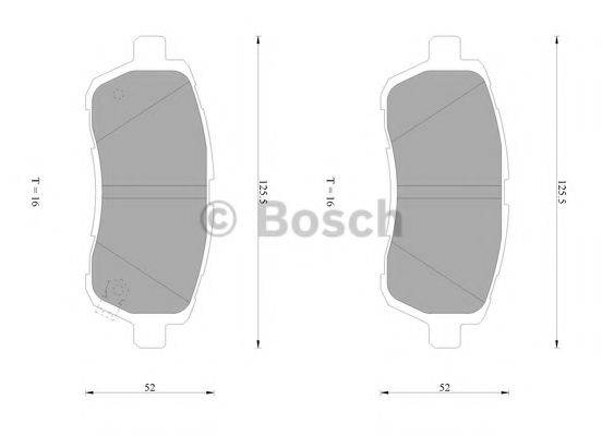 BOSCH 0986AB1072 Комплект гальмівних колодок, дискове гальмо