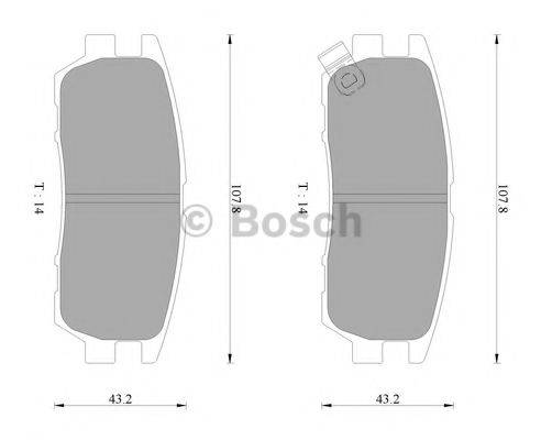 BOSCH 0986AB2208 Комплект гальмівних колодок, дискове гальмо