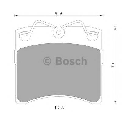 BOSCH 0986AB4443 Комплект гальмівних колодок, дискове гальмо