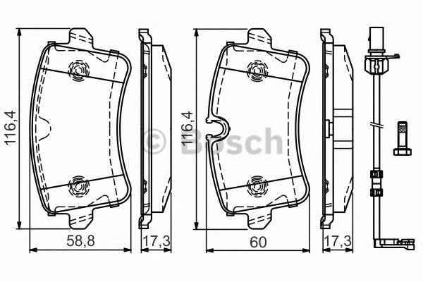 BOSCH 0986TB3177 Комплект гальмівних колодок, дискове гальмо