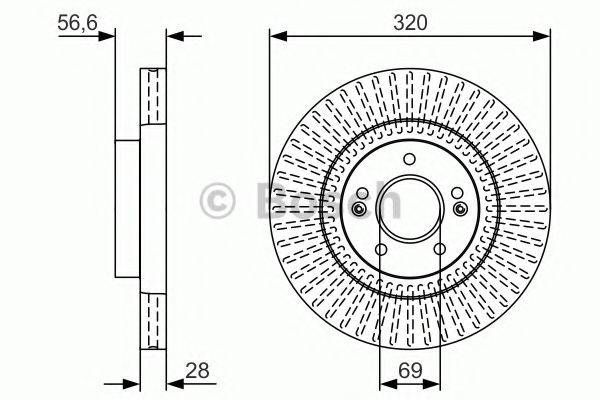 BOSCH 0986479V16 гальмівний диск