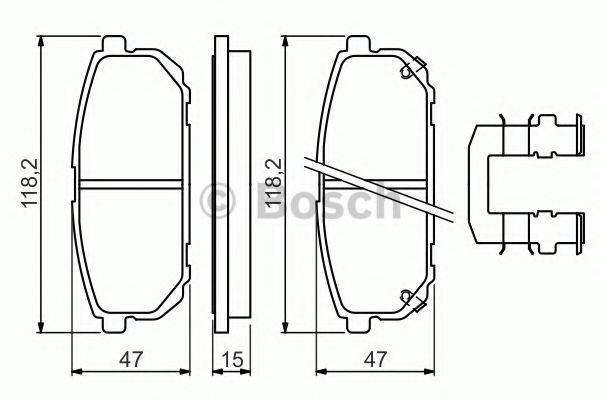 BOSCH 0986494590 Комплект гальмівних колодок, дискове гальмо