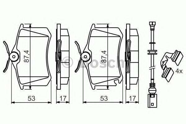 BOSCH 0986494598 Комплект гальмівних колодок, дискове гальмо