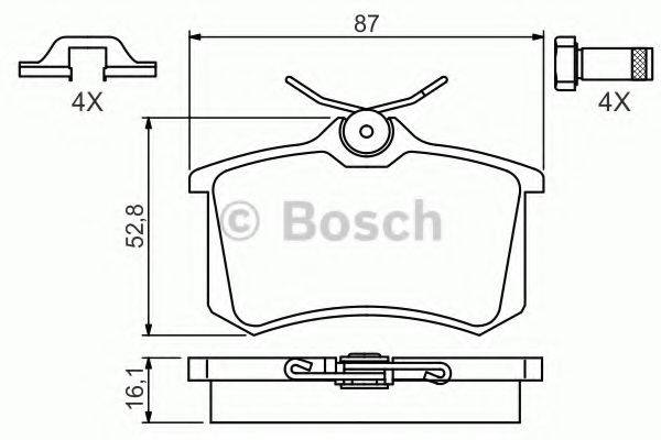 BOSCH 0986494621 Комплект гальмівних колодок, дискове гальмо