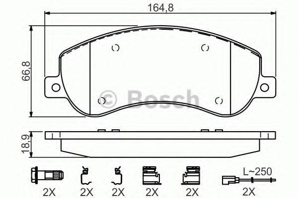 BOSCH 0986494624 Комплект гальмівних колодок, дискове гальмо